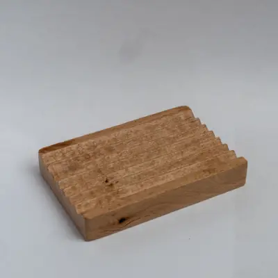Productfoto Houten zeephouder - geribbeld
