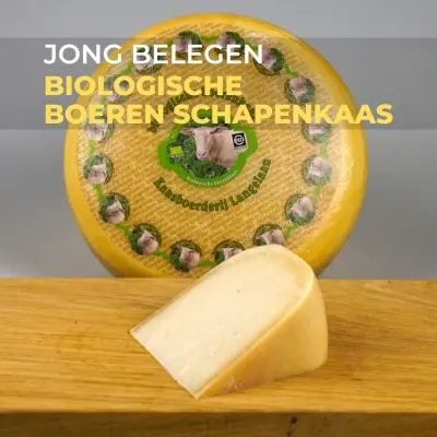 Productfoto Biologische jong belegen boeren schapenkaas 300 gram