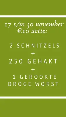 Productfoto Actie 17 t/m 30 november, 2 varkensworstjes + hamlap + rookvlees