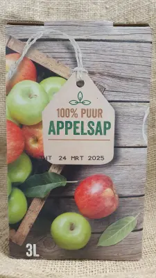 Productfoto 100% puur appelsap van Elstar appels 3 liter (zonder toevoegingen)