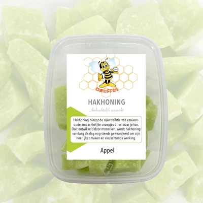 Productfoto Hakhoning Appel, Een snoepje met een rijke historie in Plastic kuipje met deksel 140g