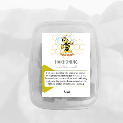 Productfoto Hakhoning Kiwi, Een snoepje met een rijke historie in Plastic kuipje met deksel 140g