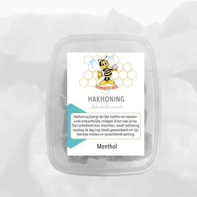 Productfoto Hakhoning Menthol, Een snoepje met een rijke historie in Plastic kuipje met deksel 140g