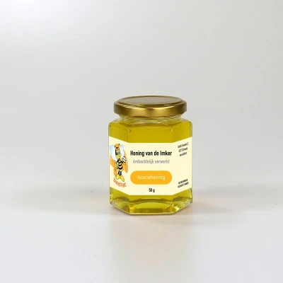 Productfoto Acaciahoning, Pure rauwe honing (Moldavië) in Glazen pot met deksel 50g