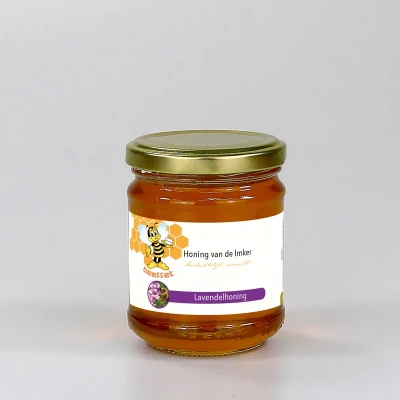 Productfoto Lavendelhoning, Pure rauwe honing (Moldavië) in Glazen pot met deksel 250g
