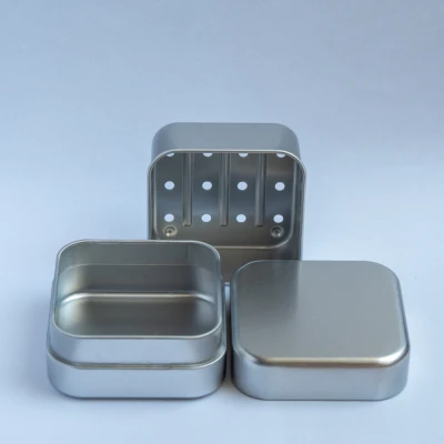 Productfoto Aluminium zeepdoosje met afdruiprekje
