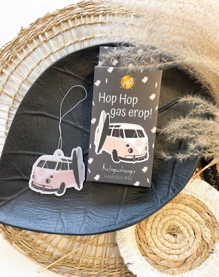 Productfoto Geurhanger met de tekst Hop Hop gas erop