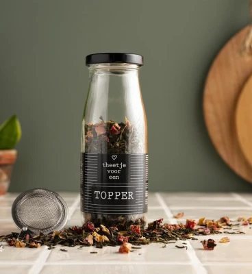 Productfoto Flesje thee met thee-ei