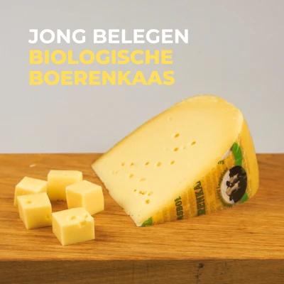 Productfoto Biologische boeren koeienkaas  jong belegen 500 gram