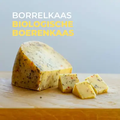 Productfoto Biologische boerenkaas borrelkaas  koe 300 gram