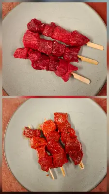 Productfoto BBQ biefstukspies gemarineerd
