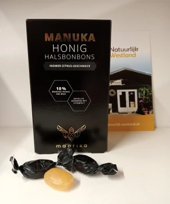 Productfoto Manuka keelbonbon met Gember-Citrus 100gr.