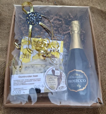Productfoto Cadeaupakketje prosecco & kaas