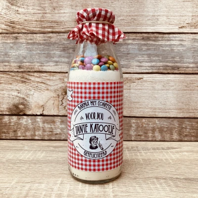 Productfoto Cadeaufles "Gefeliciteerd" van Tante Katootje