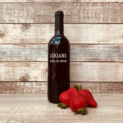 Productfoto Rode wijn: "D(r)ank voor je inzet"