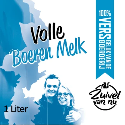 Productfoto Volle boeren melk - 1 liter